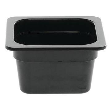 Serving Bowl Display Bowl 1/6 Size Black Melamine - 6 3/8 L x 6 15/16 W x 4" H by HUBERT – Plastic, Black, Model H0038-BLACK
