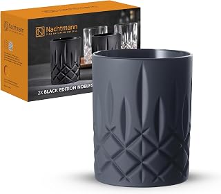 Nachtmann Noblesse Set of 2 Whisky Tumblers, Black