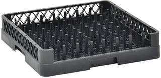 Vollrath Traex Black Plastic Tray and Plate Open End Dishwashing Rack - 19 3/4"L x 19 3/4"W x 4"H
