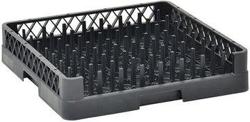 Vollrath Traex Black Plastic Tray and Plate Open End Dishwashing Rack - 19 3/4"L x 19 3/4"W x 4"H