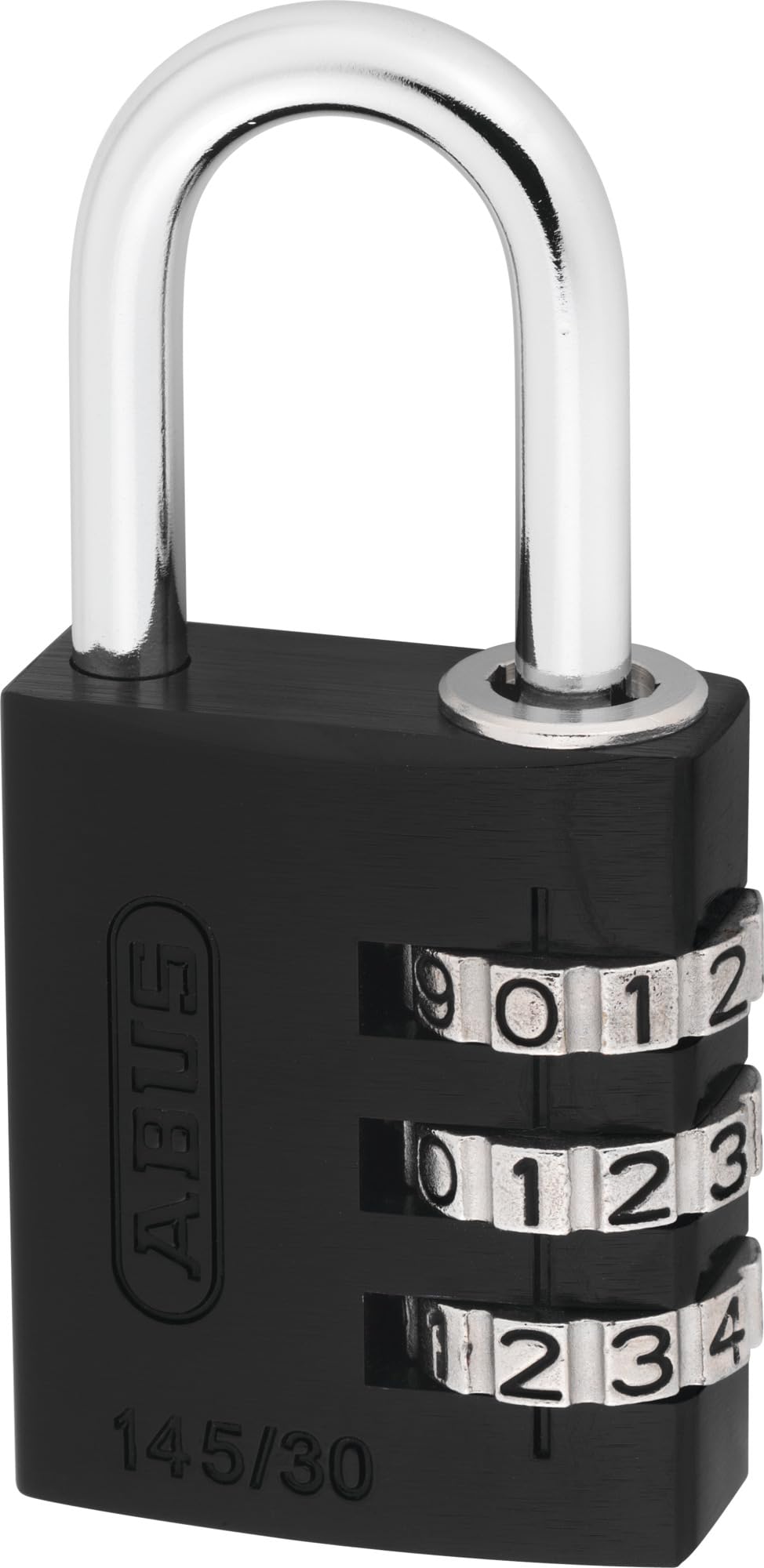 Combination Lock 145/30 Black - Luggage Lock by ABUS – 30 mm, Alluminio, Black, Model 34601