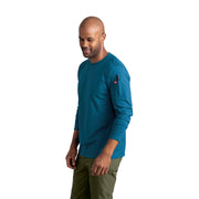 Men's Long Sleeve Midweight Performance Tee by Red Kap – Large, Cotton, Heathered Mykonos, Model S4K5HM RG L