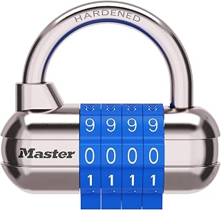 Master Lock Set Your Own Combination Padlock, Gym Locker Locks with Code for Securing Indoor Valuables, Blue, 1 Pack, 1523BLUEC