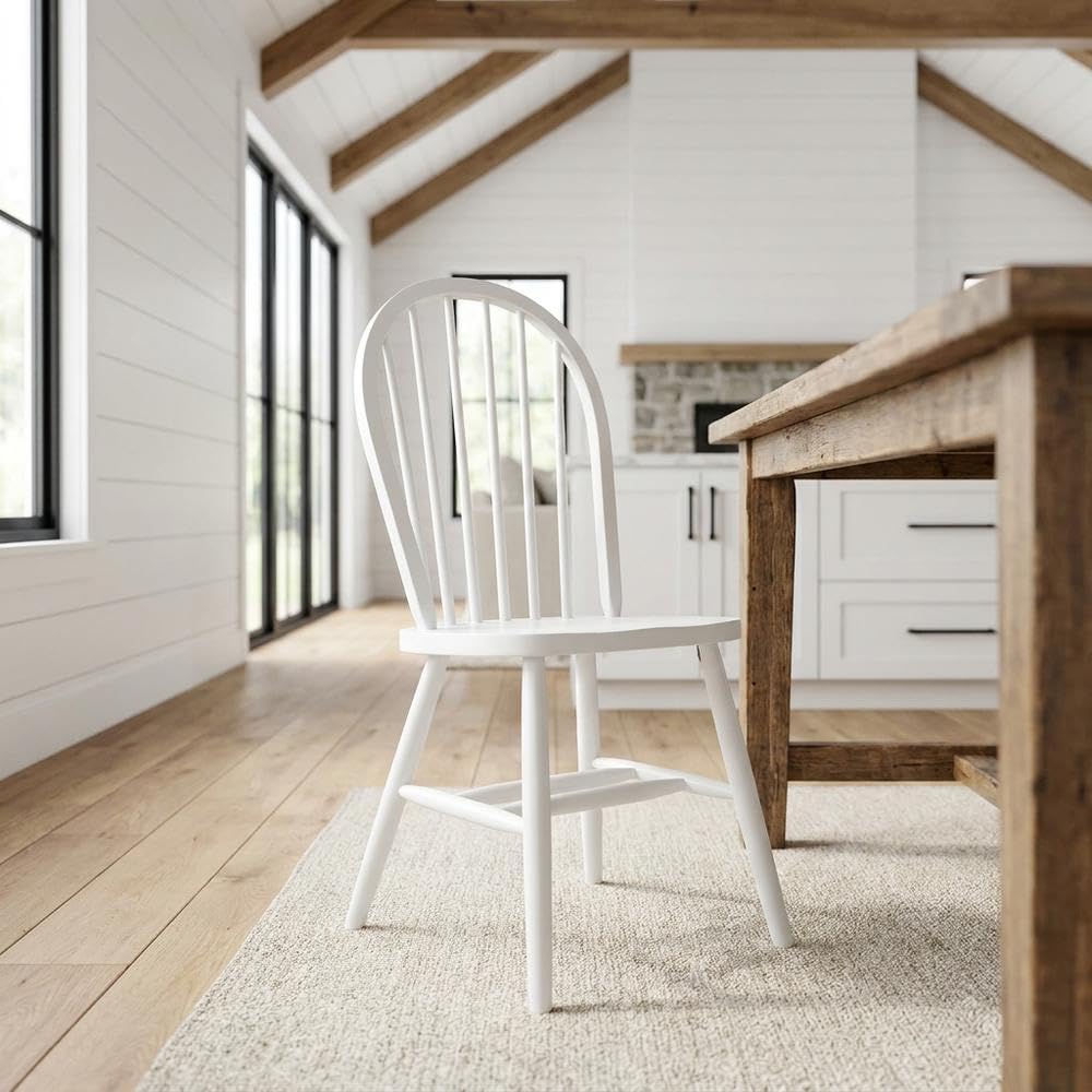 Parawood Windsor Dining Chair with Spindleback by Furnifact – Parawood, White