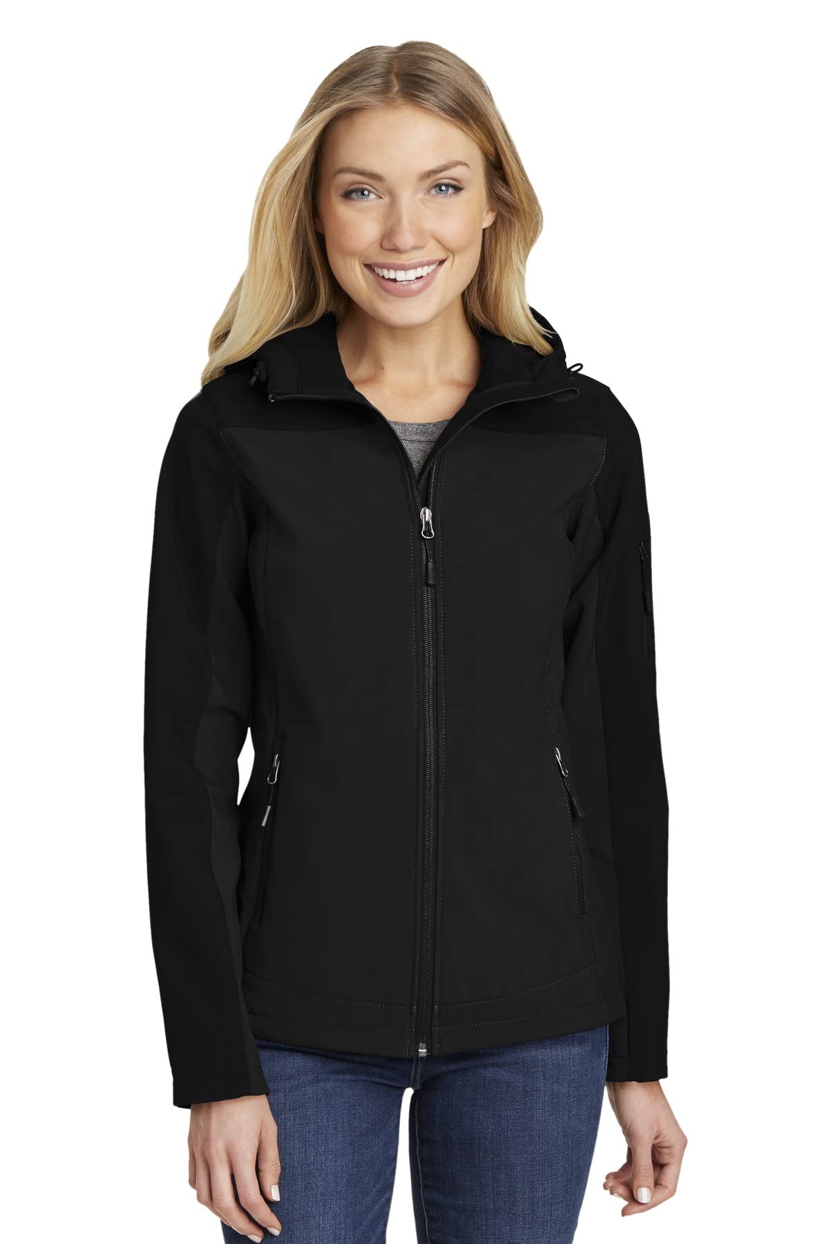 Women's Hooded Core Soft Shell Jacket. by Port Authority – Black, Model L335