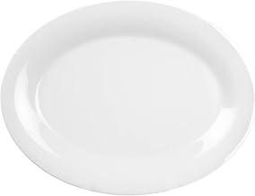 Thunder Group Color white melamine dinnerware collection 12 x 9 inch oval platter, comes in dozen