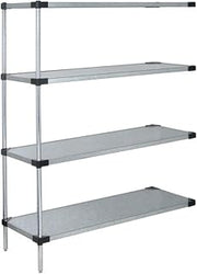 QUANTUM STORAGE SYSTEMS WRSAD4-63-2472SS Solid Shelves Add-On Kit for WRS4-63-2472SS Stainless Steel 4 Shelves 63" H x 72" W x 24" D