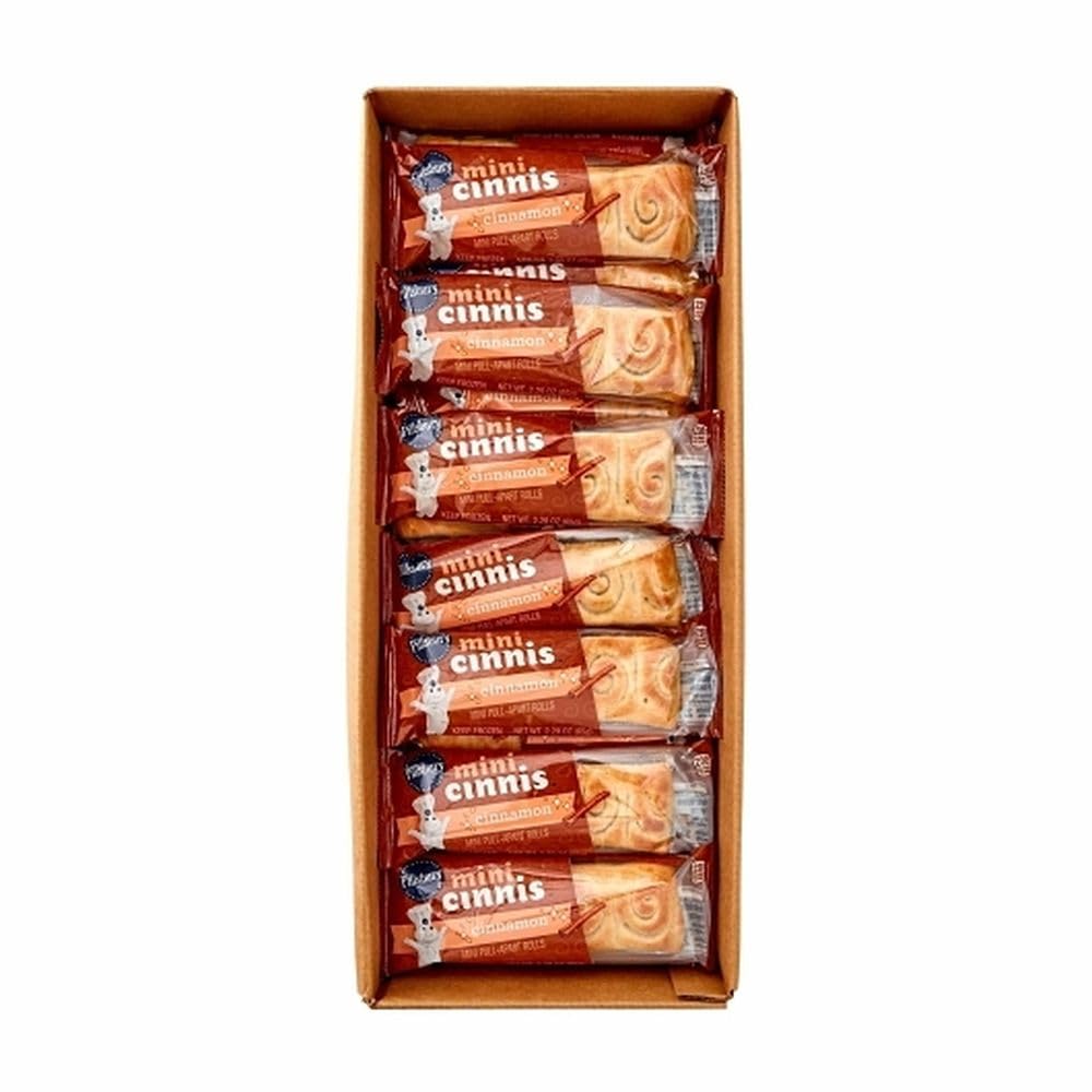 Pillsbury Mini Cinnis Soft Pull-Apart Cinnamon Rolls by General Mills – 2.29 Ounce (Pack of 72), Brownish-orange, Pack of 72, Model 33686