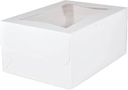 SOUTHERN CHAMPION TRAY SCT 23103 Paperboard White Lock Corner Window Bakery Box, 14" Length x 10" Width x 6-1/2" Height (Case of 100)