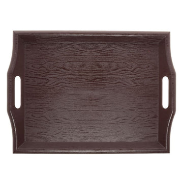 G.E.T. Mahogany SAN Plastic Serving Tray with Handles - 18" L x 14" W by G E T ENTERPRISES LLC – Plastic, Mahogany, Model RST-1815-M