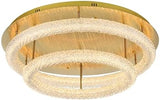 Elegant Lighting Bowen 33.5" Led Flush Mount in Satin Gold