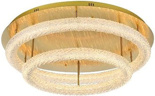 Elegant Lighting Bowen 33.5" Led Flush Mount in Satin Gold