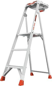 Little Giant Paint Pro 5 ft Aluminum Stepladder, 375 lbs. Weight Capacity | Full-Size Standing Platform with Paint Workstation, Easy Release Handle, Rigid Box Rung Construction, for Painting Use