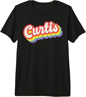 Curtis Pride Month LGBTQ Rainbow Flag Name Personalised Premium Tri-Blend T-Shirt