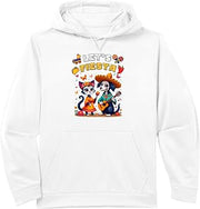 Funny Cat and Dog Sugar Skull Lets Fiesta Día los de Muertos Performance Hoodie