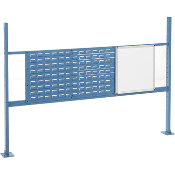 18"W Whiteboard and 36"W Louvers Mounting Kit for 72"W Workbench - Blue by Global Industrial – 72"W x 19"H, Blue, Model 319171BL