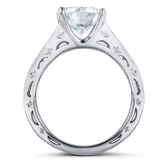 Moissanite & Channel Bridal Ring Set 14k White Gold by Kobelli – 11, White Gold, White, Model MZ61932R-ED