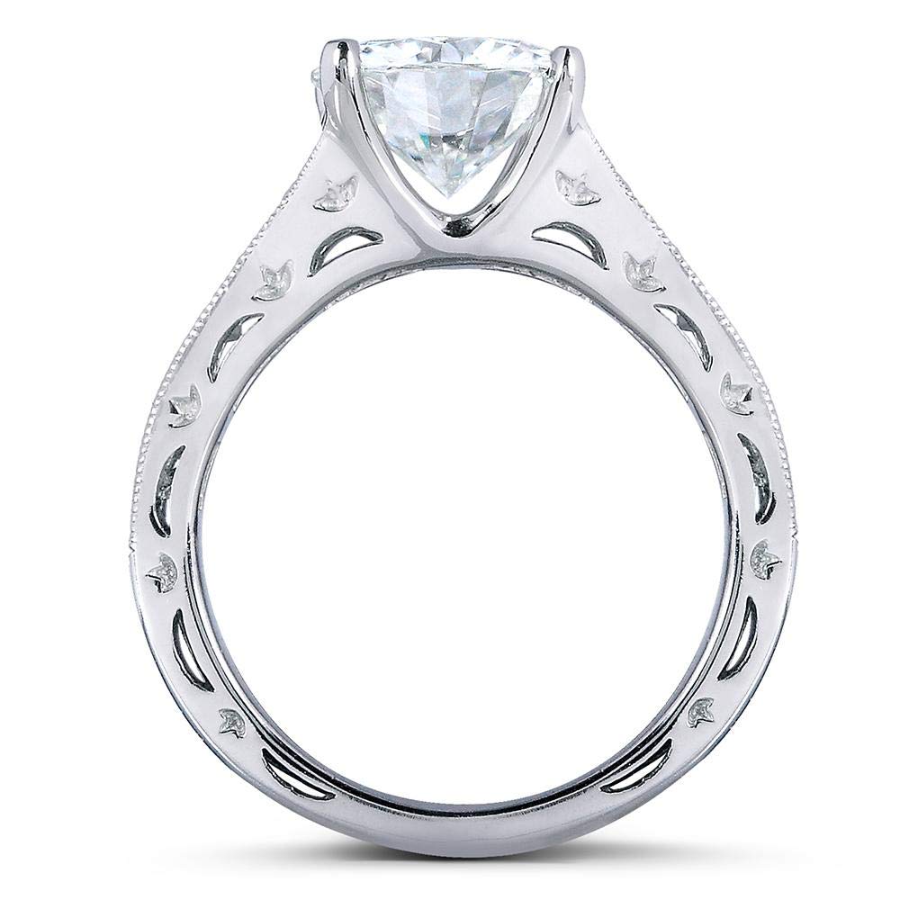 Moissanite & Channel Bridal Ring Set 14k White Gold by Kobelli – 11, White Gold, White, Model MZ61932R-ED