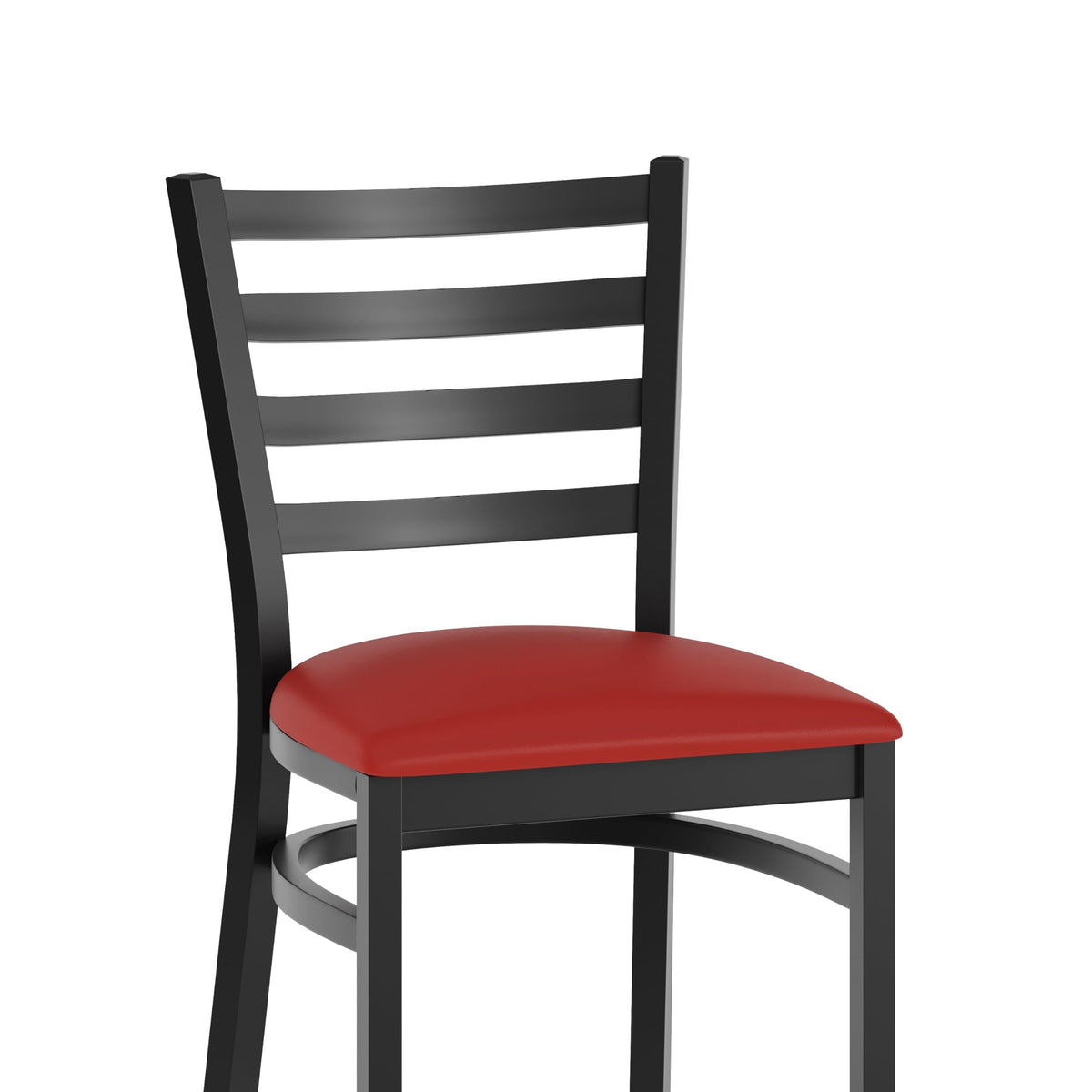 Flash Furniture Red Vinyl Seat/Black Metal Frame / Set of 1 / Traditional Barstools