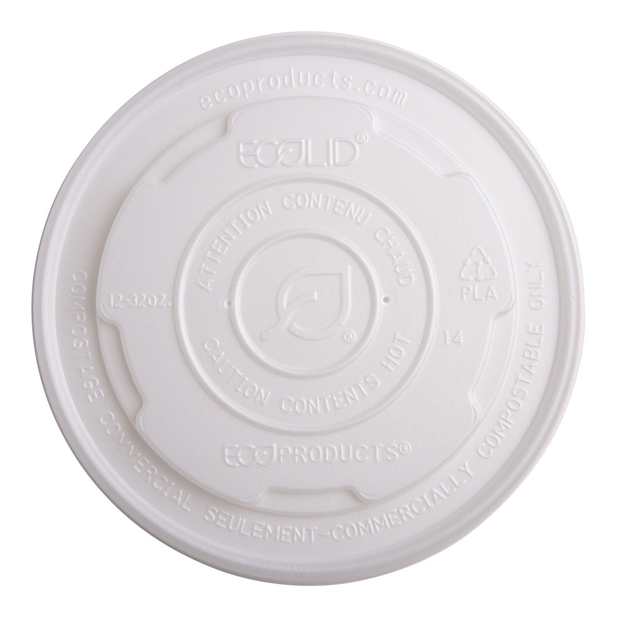 Eco-Products Compostable World Art Soup Container Lids, Case of 500, Fits 12-32oz Soup Containers, Made From CPLA Renewable P