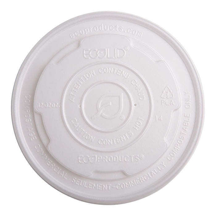 Eco-Products Compostable World Art Soup Container Lids, Case of 500, Fits 12-32oz Soup Containers, Made From CPLA Renewable Plant Based Plastic, For Hot or Cold Food, Clear For Visibility