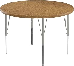 Correll 36" Top Bar Stool/Standing Height Round Activity Table in Oak