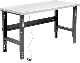 Global Industrial Adjustable Height Workbench C-Channel Leg, 60" W x 30" D