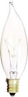 Satco (S3273) 15CA8 120V Turn Tip Candelabra Base 15Watt CA8 Light Bulb, Case of 25