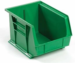 Global Industrial Plastic Stacking Bin 8-1/4 x 10-3/4 x 7, Green, Lot of 6