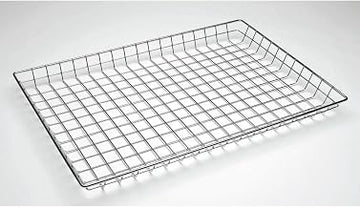 HUBERT Wire Display Basket Rectangular Chrome Plated Pastry Basket Bakery Tray - 26"L x 18"W x 2"H