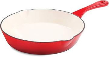 Crock Pot Artisan 8 Inch Enameled Cast Iron Round Skillet, Scarlet Red