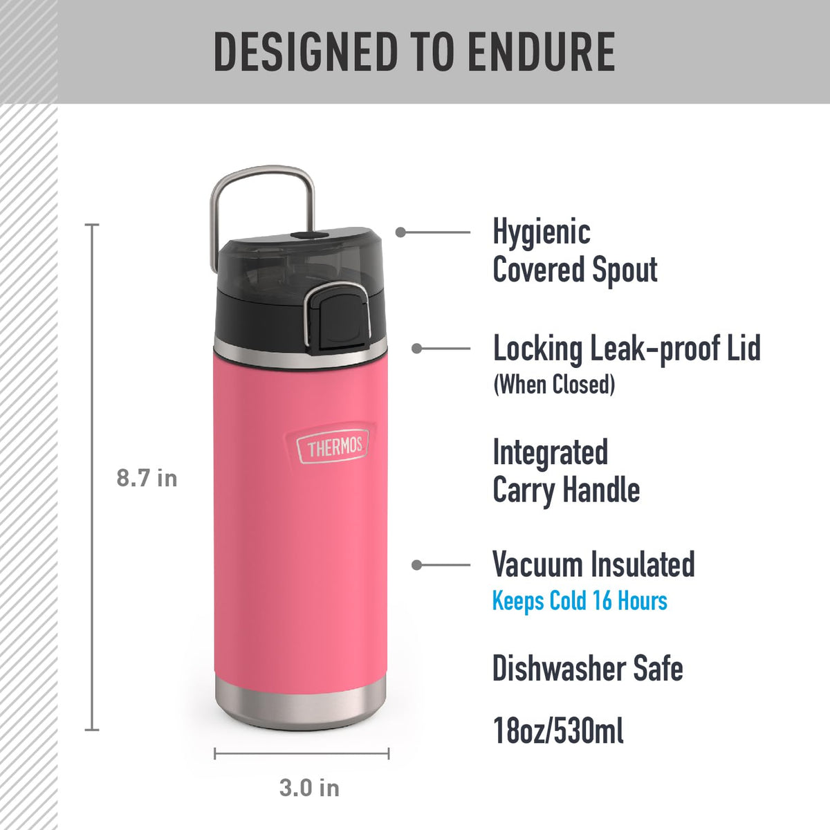 THERMOS Hot Pink / 18 Ounces / 18.0 fluid_ounces Thermoses
