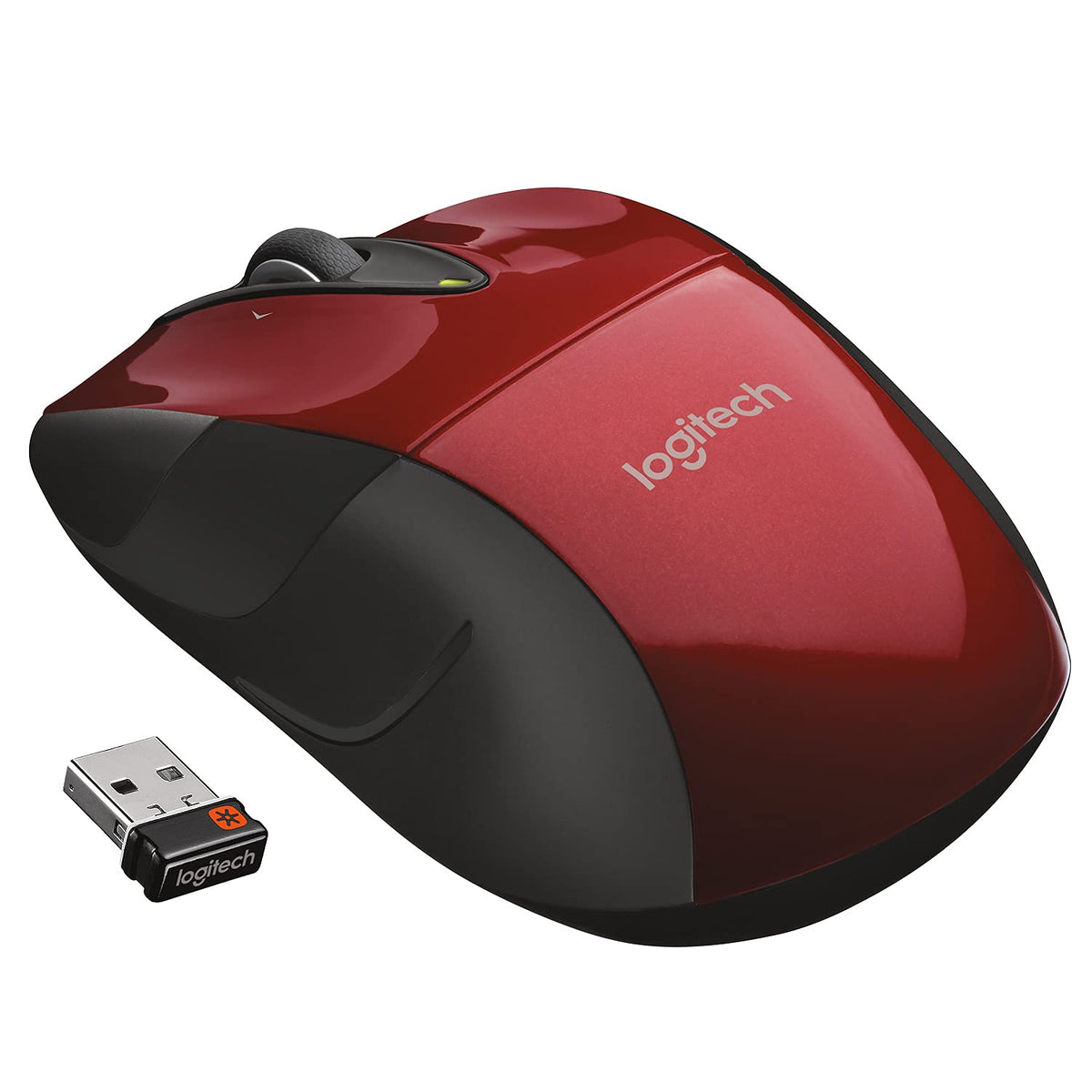 Wireless Mouse M525 - Red/Black by Logitech – 2&Quot; x 7&Quot; x 8&Quot, Rubber, Red/Black, Model 910-002697