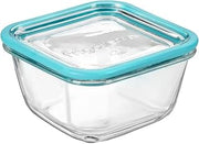 Bormioli Rocco Frigoverre Future 26.25 Oz.. Square Food Storage Container, Made From Durable Glass, Dishwasher Safe, Made In Italy | Tempered Glass Container, All-Glass Construction, Stackable Square Shape, Microwave Safe, Made In Italy, High Resistance