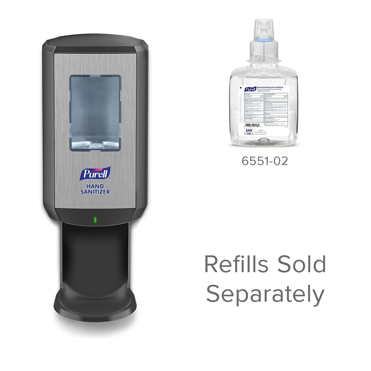 CS6 Automatic Hand Sanitizer Dispenser by Purell – 1200 mL, Durable ABS Plastic (recycling code number 7)., Graphite, Model 6524-01
