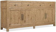 Driftwood 4-Door 4-Drawer Buffet in Light Brown Wood by Hooker Furniture