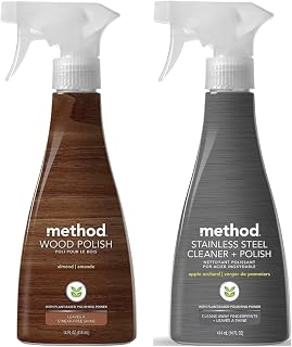 Method Stainless Steel Cleaner + Polish 14 oz Wood Polish, 14 oz. Bundle, 2 ct.