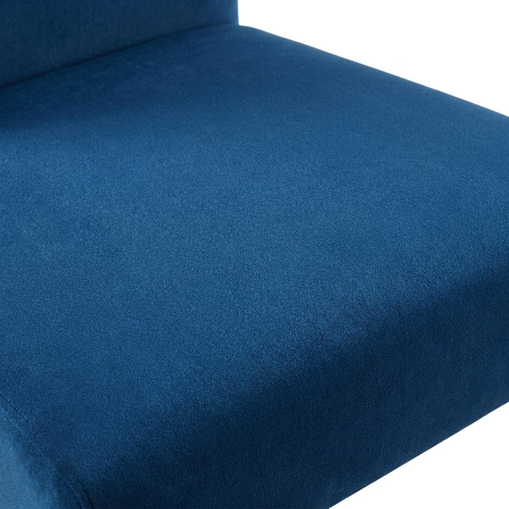 Velvet-Upholstered Dining Chair with Wood Legs by Starlight Canyon Home – Wood, Blue, Pack of 2