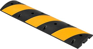 Global Industrial Portable Rubber Speed Bump, 48"L, Black W/Yellow Stripes