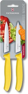 Victorinox Swiss Classic 2-Piece Vegetable Knife Set, High Carbon Stainless Steel, 4-inch Blades, Plastic Handles