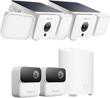 REOLINK 4-Cam Wireless Security System: 2 x Solar Floodlight + Home Hub Mini with 2 x Argus MagiCam, Security Cameras Wireless Outdoor, 2.4/5GHz WiFi, Smart AI Detection, No Subscription, Two-Way Talk