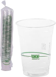 ECO PRODUCTS GreenStripe Clear Disposable Cold Cups, 16 oz, 50 Count