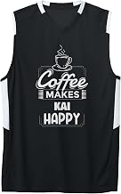 Coffee Makes Kai Happy Funny Kai Name Saying Adult & Youth Basketball Jersey