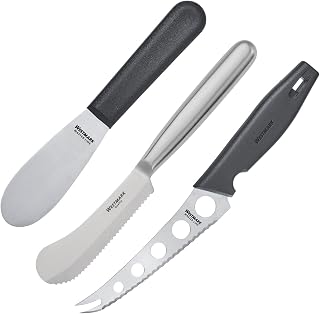 Westmark Breakfast set 3-piece: cheese/butter/breakfast knife, stainless steel/plastic, silver/black, 135922E6