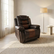 Upholstered Glider Recliner with Black Legs by Starlight Canyon Home – Hardwood and Plywood, 80% Polyester and 20% PU, Brown