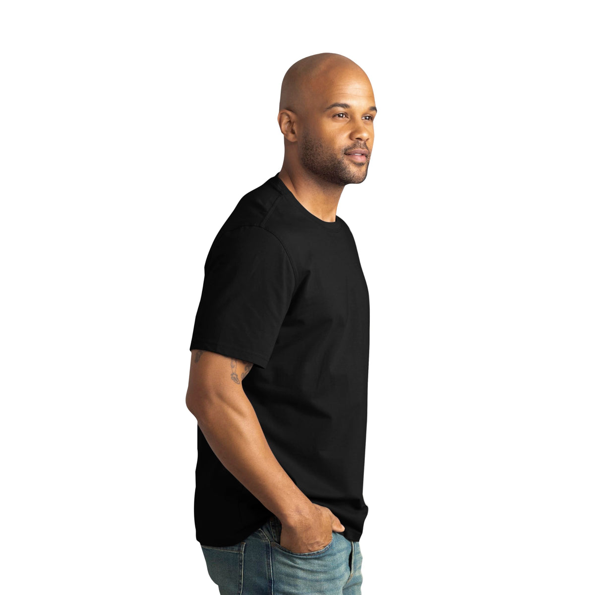 Men's Short Sleeve Midweight Performance Tee by Red Kap – Large, Cotton, Black, Model S4K6BK SS L