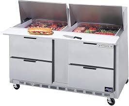 Beverage Air SPED60-24M-4 60" Refrigerated Mega Top Sandwich Prep Table