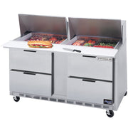 60" Refrigerated Mega Top Sandwich Prep Table by Beverage Air – Model SPED60-24M-4
