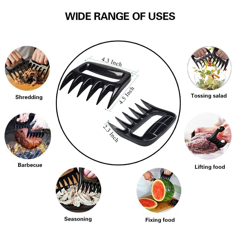 MTNZXZ Turkey Lifting Forks and Meat Claws Set, Stainless Steel, Silver