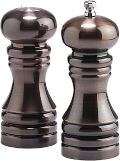 Chef Specialties 5 Inch Burnished Copper Pepper Mill and Salt Shaker Set